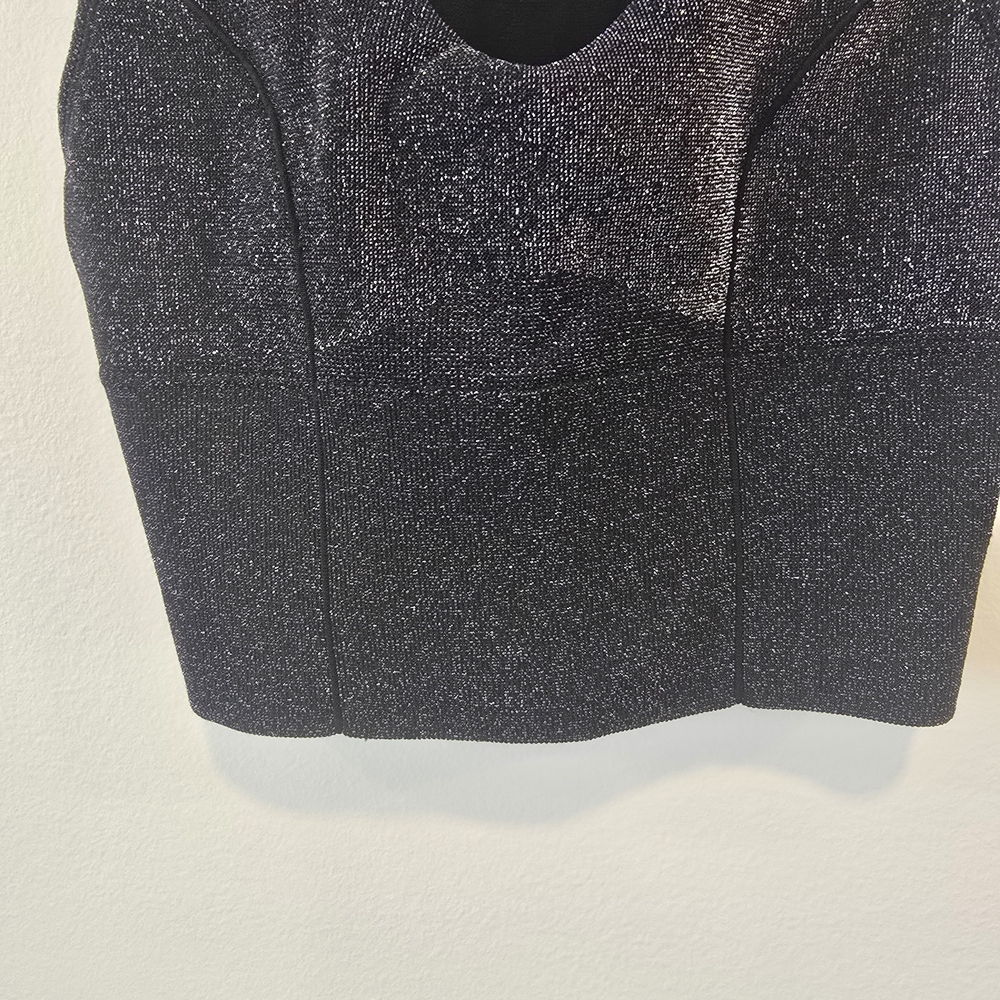Victoria's Secret Pink Shimmering Black Sports Bra, Size Sm Nwt - Picture 2 of 5